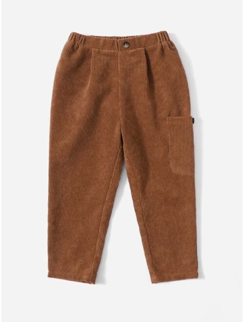 SHEIN Toddler Boys Slant Pocket Corduroy Pants