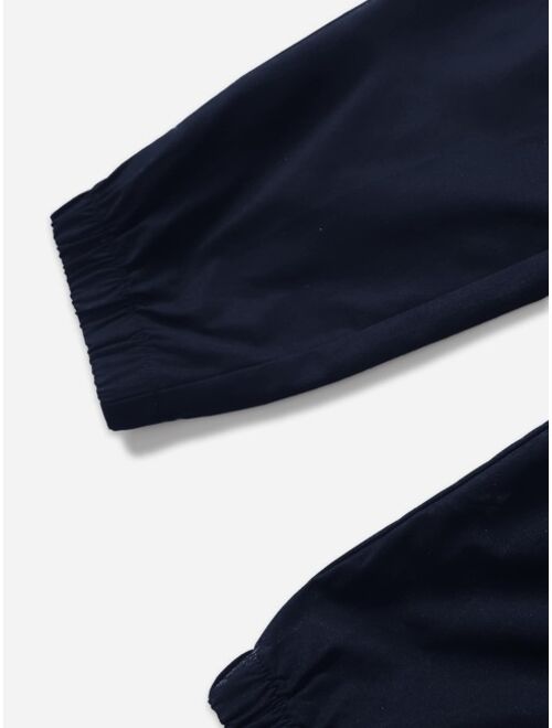 SHEIN Boys Solid Drawstring Waist Pants