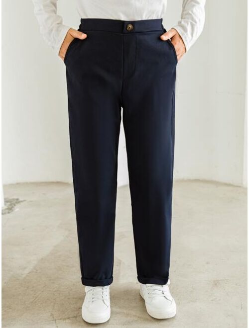 Shein Boys Solid Straight Leg Pants