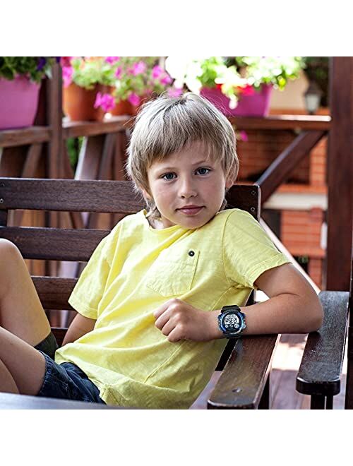 GOLDEN HOUR Watches for Kids Digital Sport Waterproof Boys Girls Watch Outdoor 12/24 H Alarm EL Backlight Stopwatch Military Child Wristwatch Ages 5-15