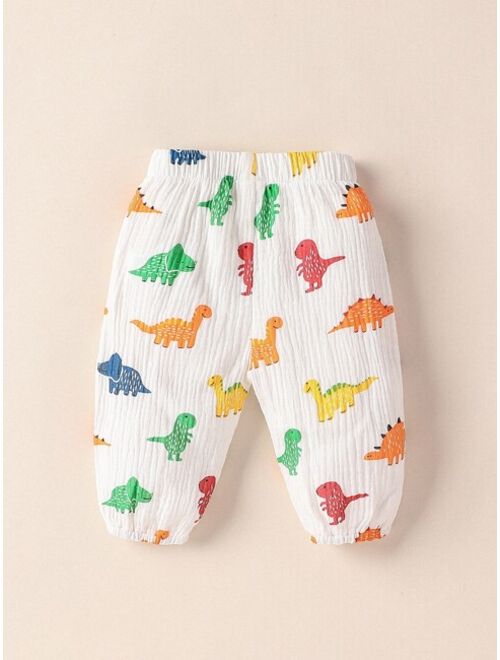 Shein Newborn Baby Dinosaur Print Pants