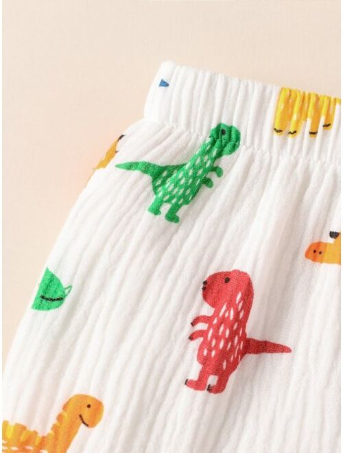Shein Newborn Baby Dinosaur Print Pants