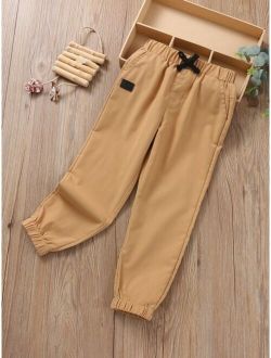 Toddler Boys Patched Tapered Pants
