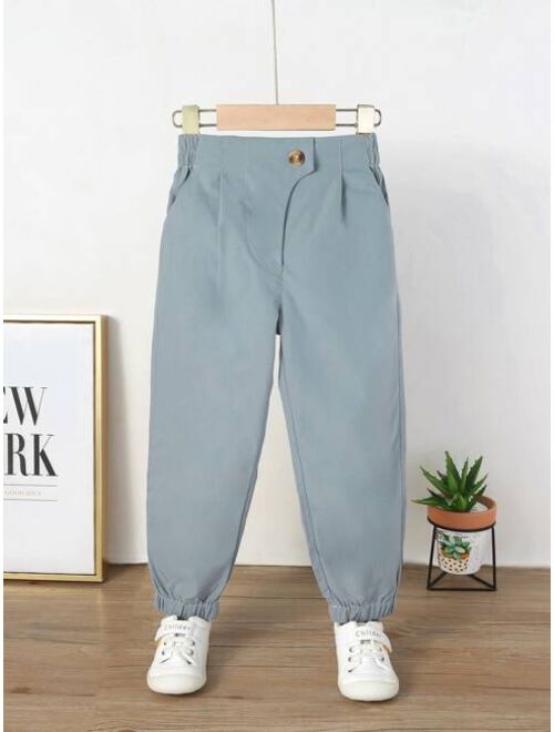 Shein Toddler Boys Solid Tapered Pants