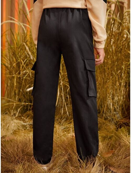 SHEIN Boys Flap Pocket Cargo Pants