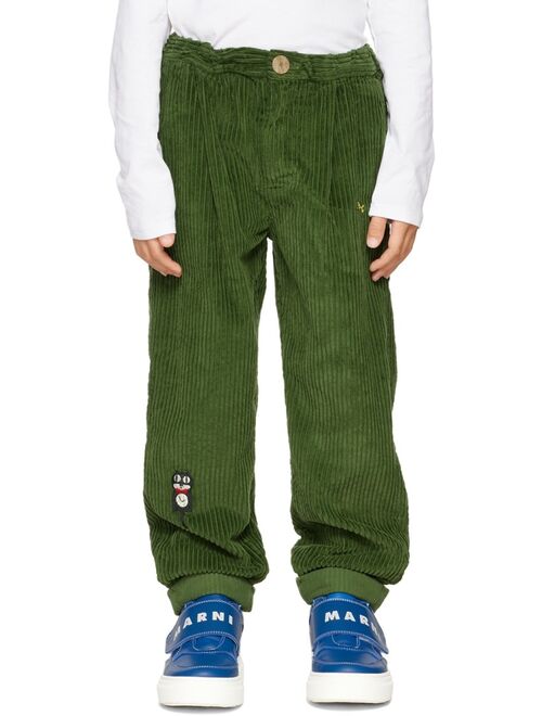 BOBO CHOSES Kids Green Cat O'Clock Trousers