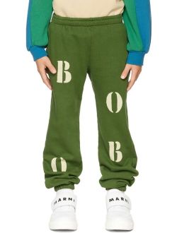 BOBO CHOSES Kids Green Painted Lounge Pants