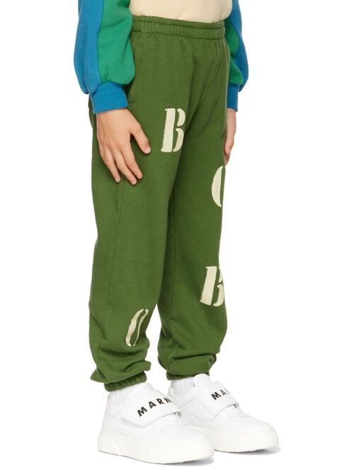 BOBO CHOSES Kids Green Painted Lounge Pants