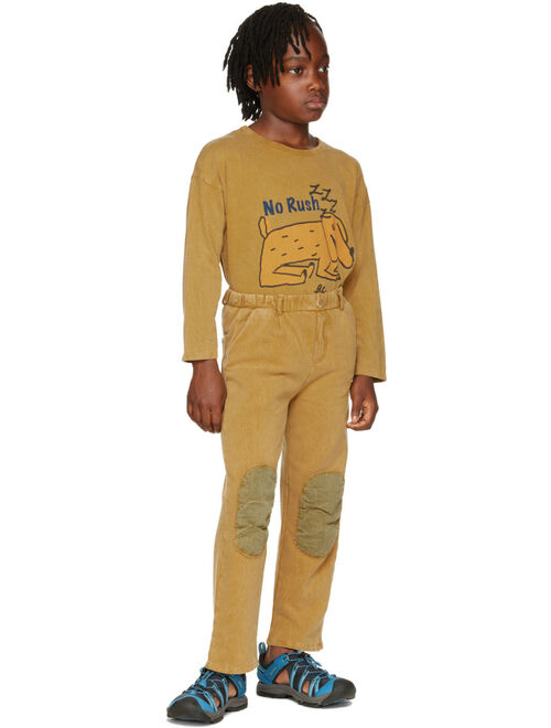 BOBO CHOSES Brown Kids Knee Patches Lounge Pants