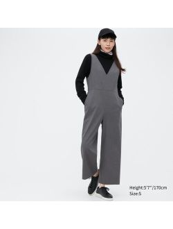 Deep V-Neck Dark Grey Jumpsuit For Women