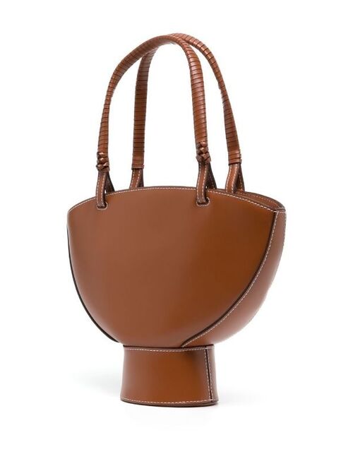 STAUD leather geometric tote bag