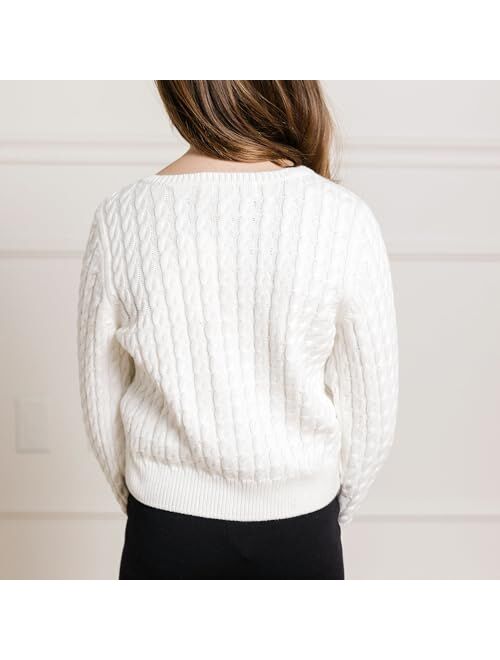 HOPE & HENRY Girls' Ruffle Sleeve Sweater Vest, Kids