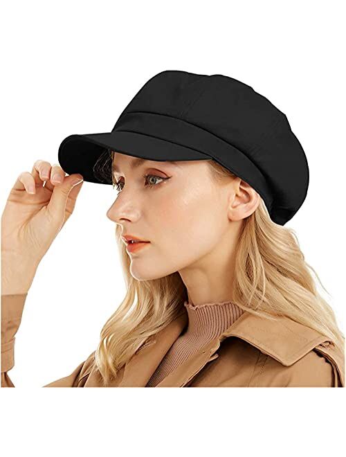 Kldxjty Newsboy Cap for Women Cabbie Hat 100% Cotton Plain Blank 8 Panel Gatsby Apple Cap Hat Summer