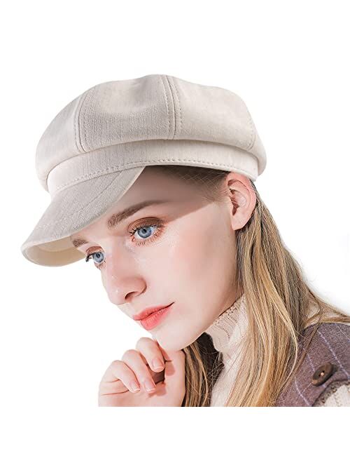Tripome Newsboy Cap for Women-Beret Suede Poetic Justice Beret Irish for Womens Hats Fashion Fall