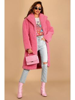 Too Fab For You Pink Faux Fur Coat