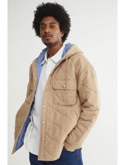 Flannel Quilted Hooded Shirt Jacket
