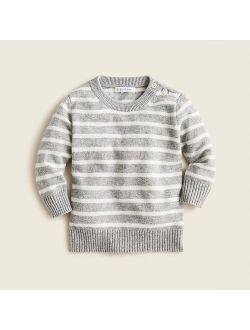 Limited-edition baby cashmere button-detail sweater in stripe