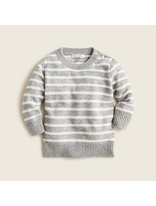 J.Crew Limited-edition baby cashmere button-detail sweater in stripe