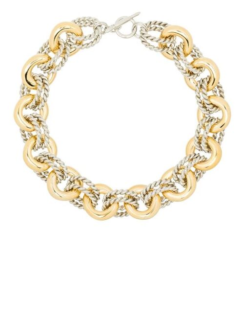 Kenneth Jay Lane two-tone rope-link necklace