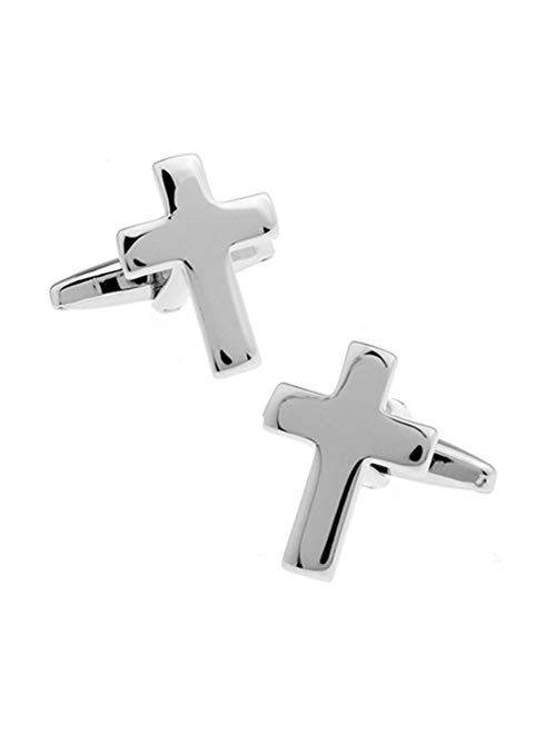 Vcufflinks Cross Christian Pair Cufflinks Silver Cuff Links
