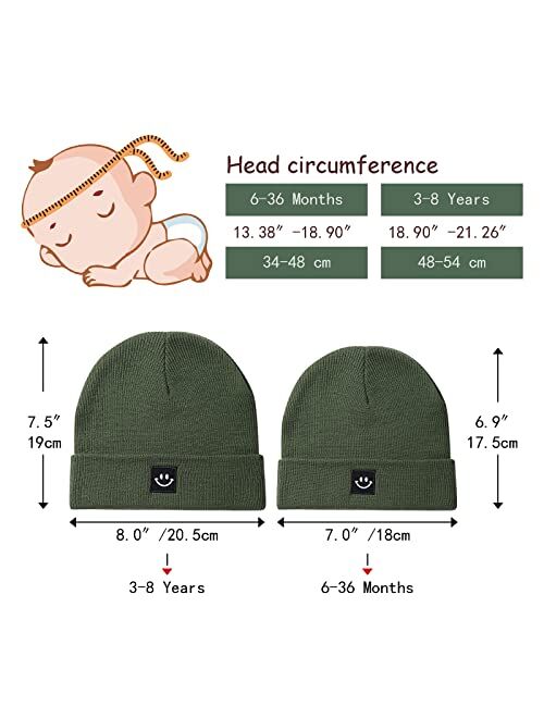 Paladoo Baby Beanie Knit Ski Hat with Cute Smiley Face for Girls Boys 0-7 Years