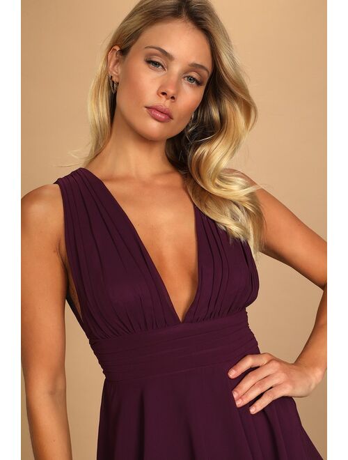 Lulus Amazing Evening Dark Purple Tiered Maxi Dress