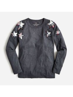 Girls' long-sleeve T-shirt with star patches