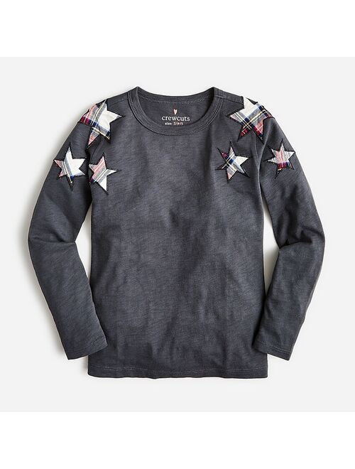J.Crew Girls' long-sleeve T-shirt with star patches