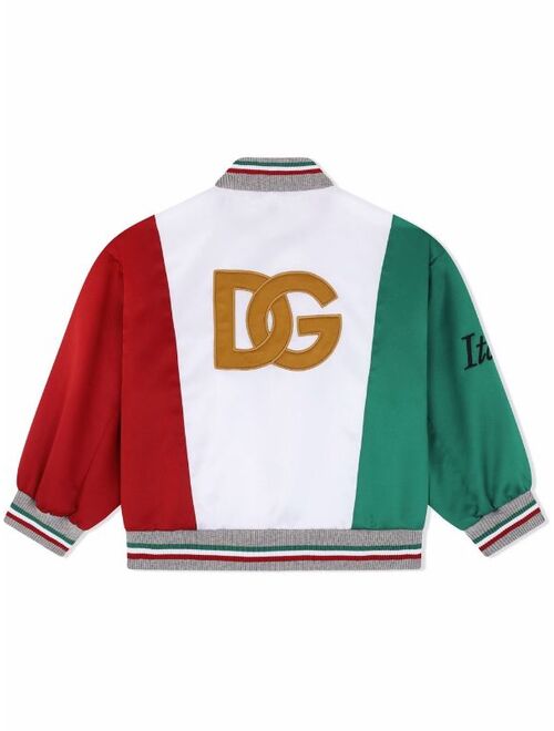 Dolce & Gabbana Kids Italian flag bomber jacket