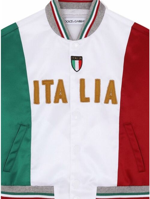 Dolce & Gabbana Kids Italian flag bomber jacket