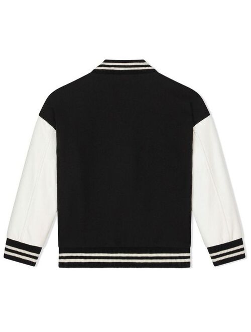 Dolce & Gabbana Kids logo-embroidered bomber jacket