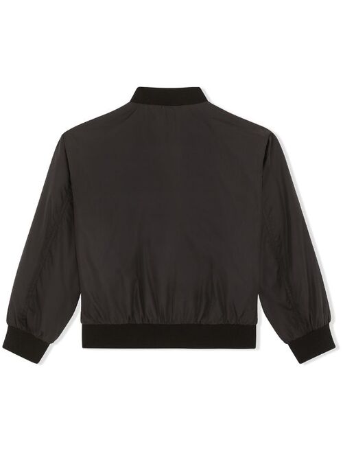 Dolce & Gabbana Kids logo-patch bomber jacket