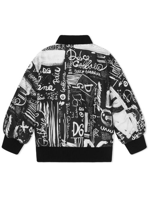 Dolce & Gabbana Kids graffiti-print bomber jacket