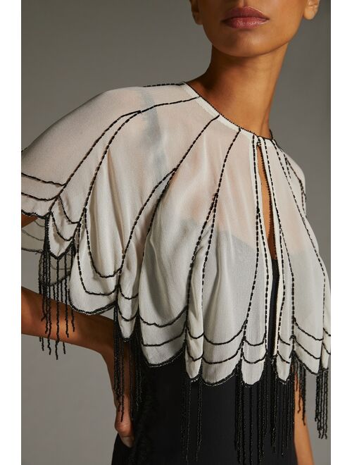 By Anthropologie Beaded Cape