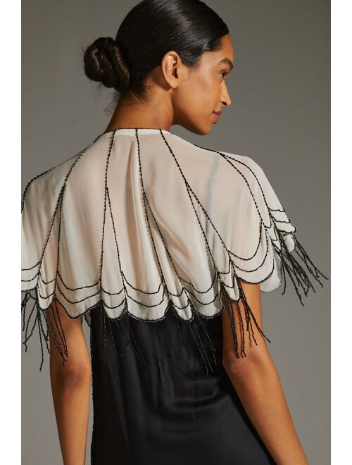 By Anthropologie Beaded Cape