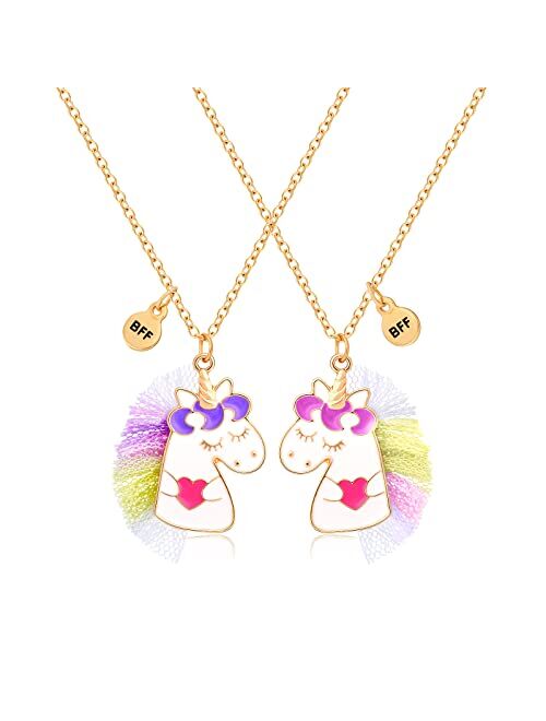 Lorfancy 2 PCS BFF Necklace for 2 Girls Dinosaur Best Friend Necklaces Cute Friendship Matching Teen Women Jewelry Birthday Gift