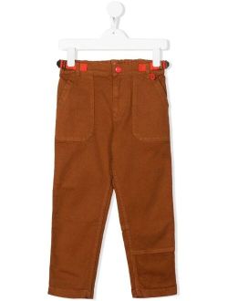 Kids buckle-fastening waistband trousers