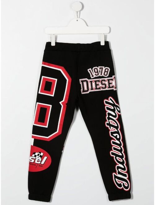 Diesel Kids all-over logo print track pants