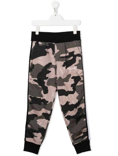 Neil Barrett Kids camouflage-print cotton track pants
