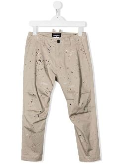 Kids paint-splatter chino trousers
