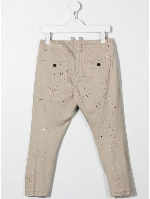 Dsquared2 Kids paint-splatter chino trousers