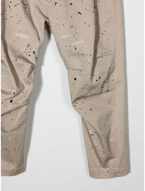 Dsquared2 Kids paint-splatter chino trousers