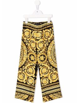 Kids baroque-pattern print trousers