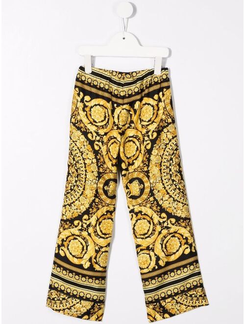 Versace Kids baroque-pattern print trousers
