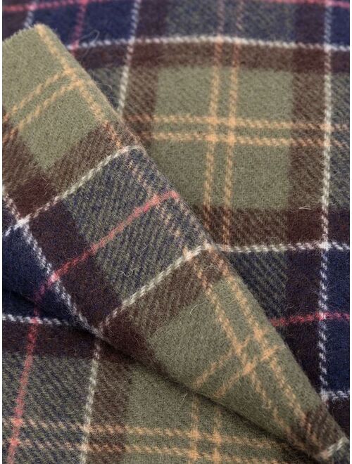 Barbour tartan-print knitted scarf