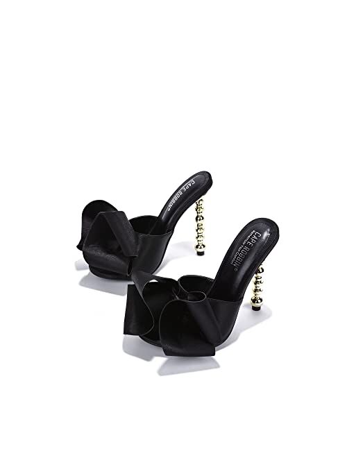 Cape Robbin Salsa Sexy High Heels for Women, Oval Open Toe Shoes Heels