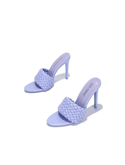 Anson Sexy Woven High Heels for Women, Square Open Toe Shoes Heels