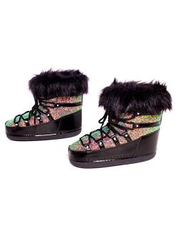 Polar Warm Winter Boots for Women Girls, Lace Up Faux Fur Moon Boots, Ladies Winter Boots