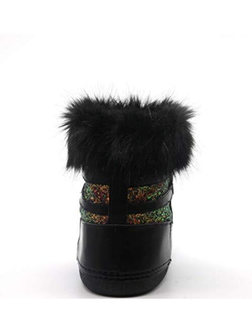 Cape Robbin Polar Warm Winter Boots for Women Girls, Lace Up Faux Fur Moon Boots, Ladies Winter Boots