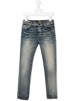AMIRI KIDS stonewashed straight-leg jeans